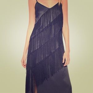 NWT NICK+ZOE Fringe Midi Dress India Ink sz. 2